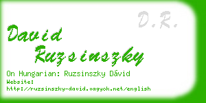 david ruzsinszky business card